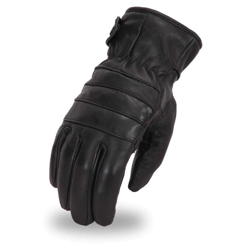 Diablo Men's Motorcycle Leather Gloves showcasing padded palm and elasticized wrist for comfort and protection.