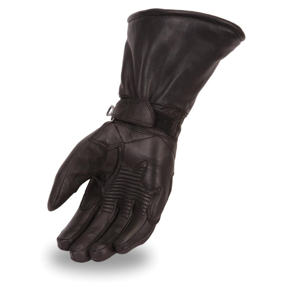 Enduro Men's Motorcycle Leather Gloves featuring carbon fiber knuckles and gel palm for comfort and protection.