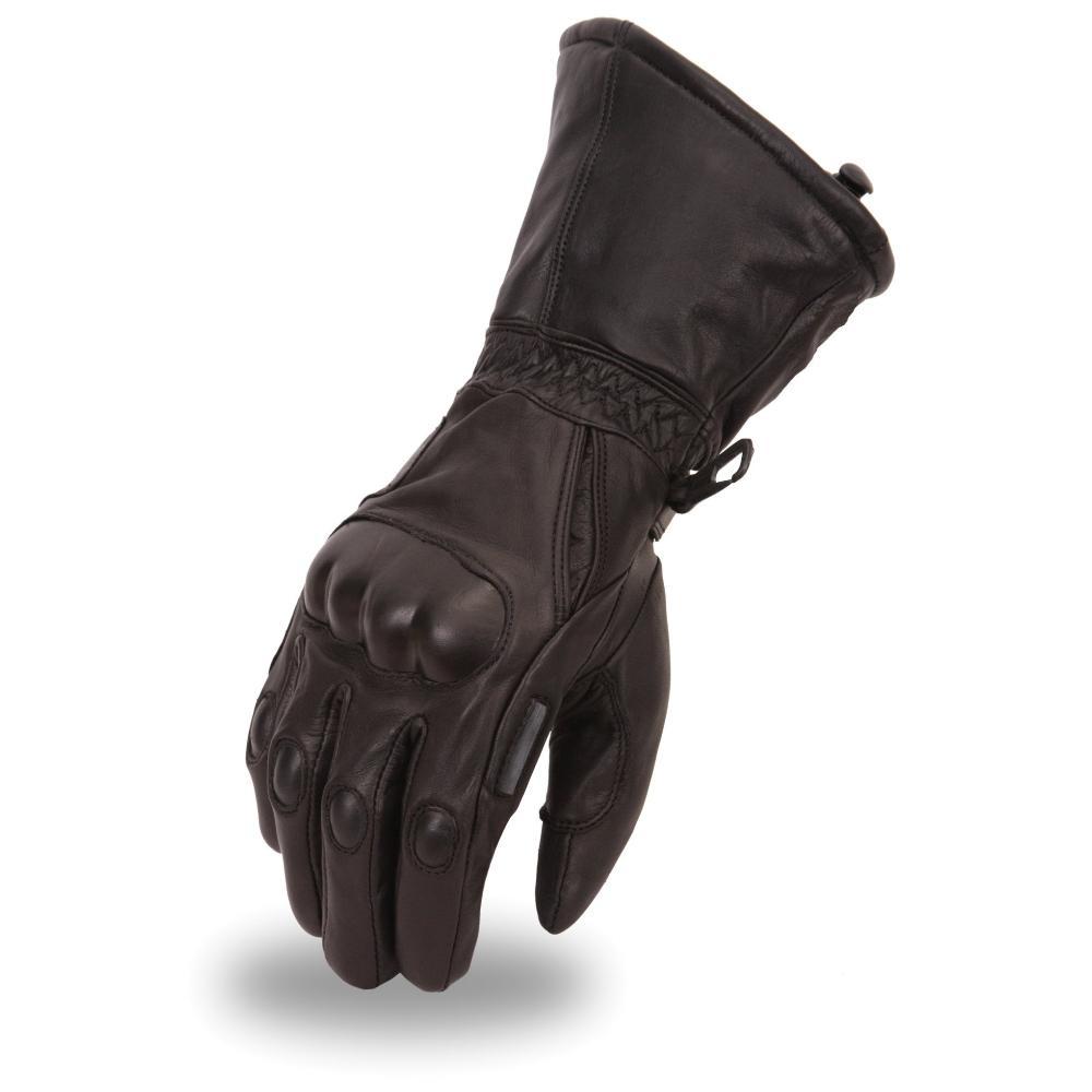 Enduro Men's Motorcycle Leather Gloves featuring carbon fiber knuckles and gel palm for comfort and protection.