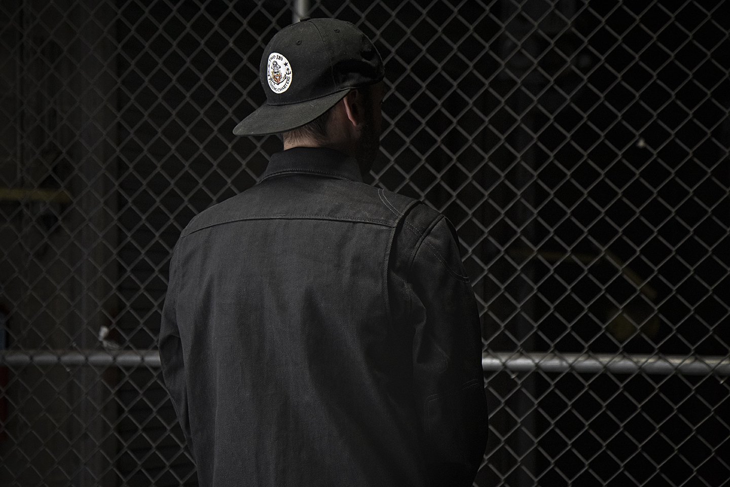 Equalizer Men's Motorcycle Denim Shirt in jet black, featuring snap collar, pockets, and Kevlar reinforcements.