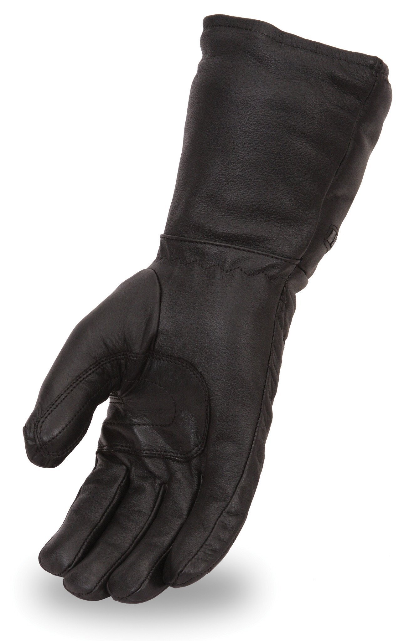 FI120GL insulated gloves made of premium cowhide, featuring a water-repellent rain mitt and zippered gauntlet for cold weather protection.