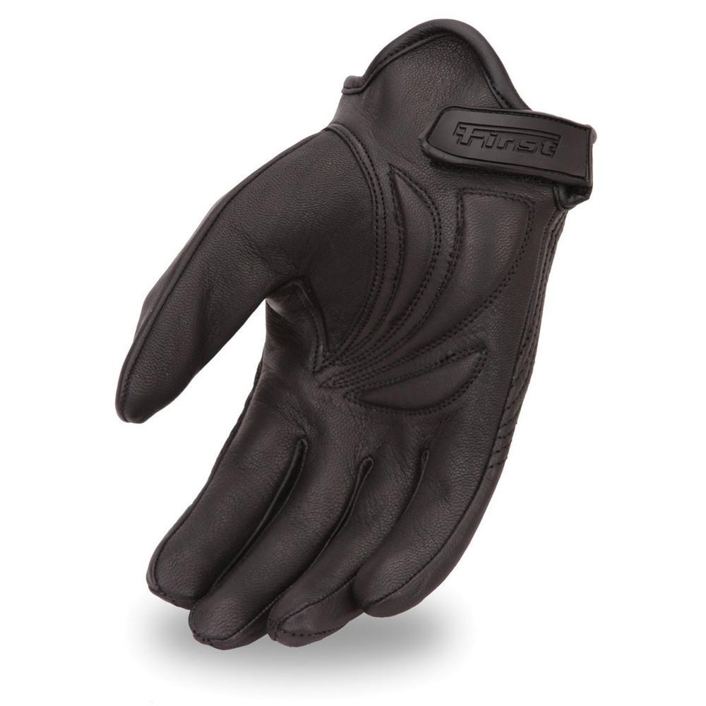 FI132GEL men's cruising glove featuring a gel palm and adjustable Velcro wrist strap, made from premium leather.