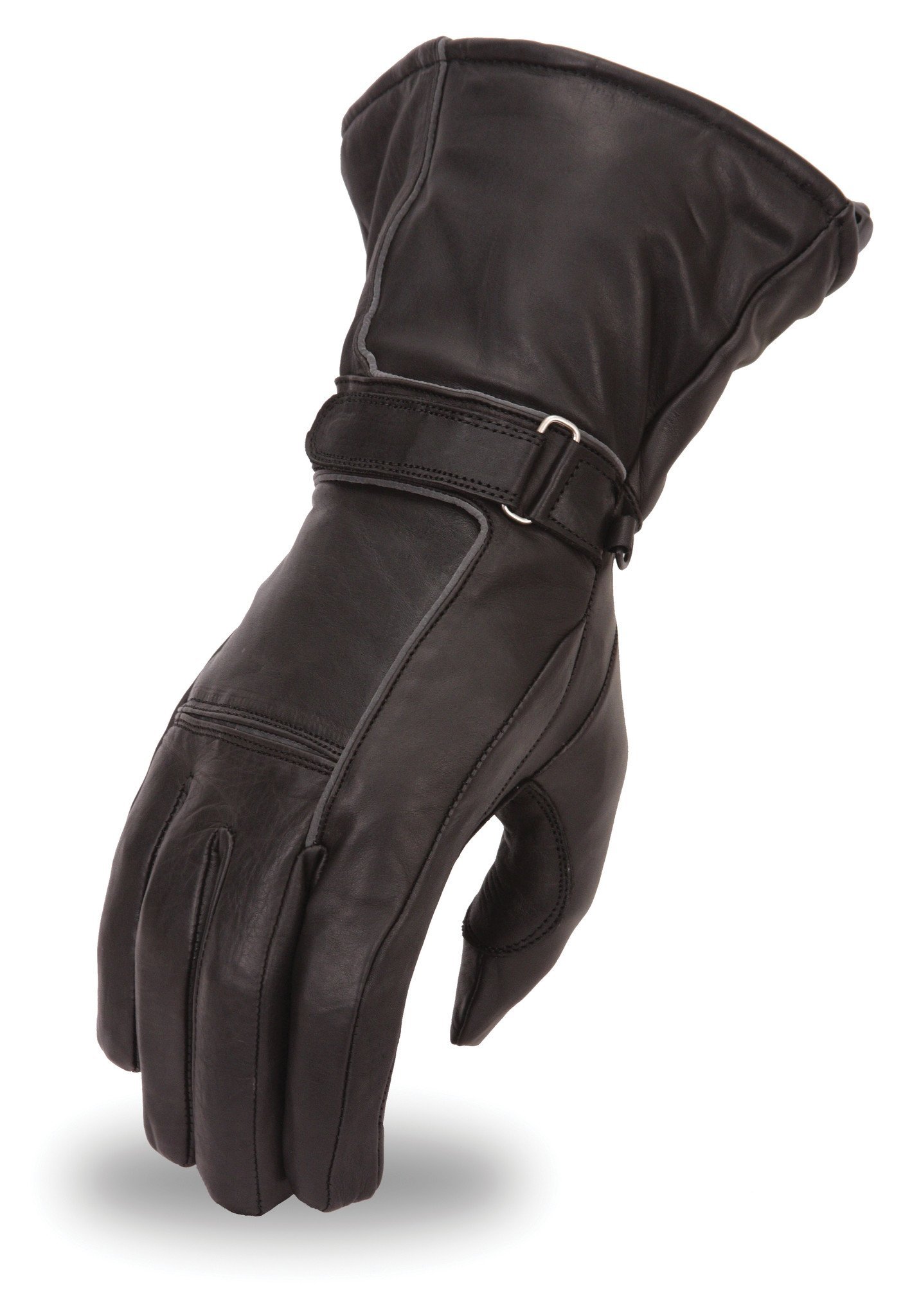 FI119GEL women's waterproof gauntlet made from premium Aniline cowhide with reflective piping and gel palm.