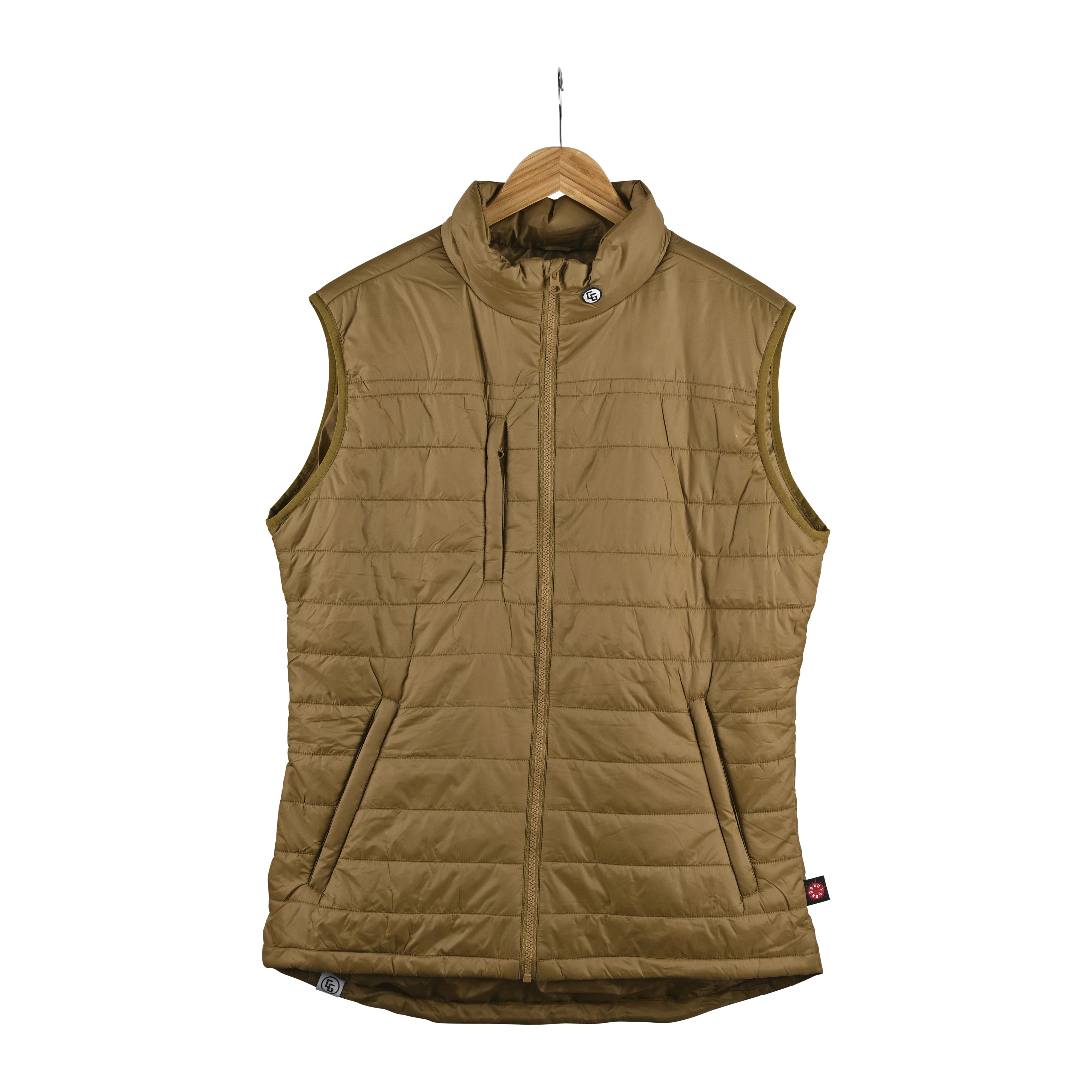 Field Vest made of DWR coated microfiber nylon with multiple pockets and adjustable waist, ideal for outdoor activities.