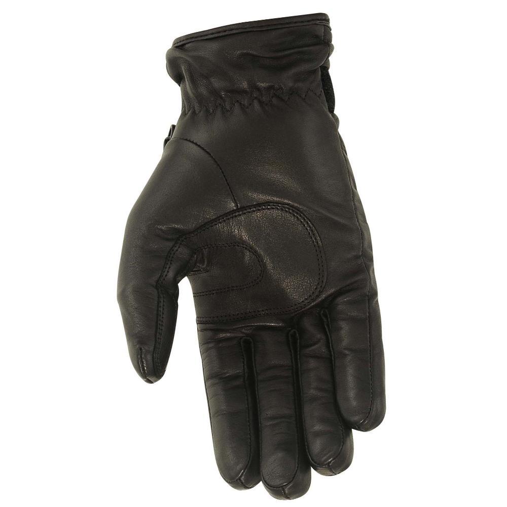 A pair of stylish women's motorcycle leather gloves in black, featuring a waterproof design and Hipora insert for comfort and protection.