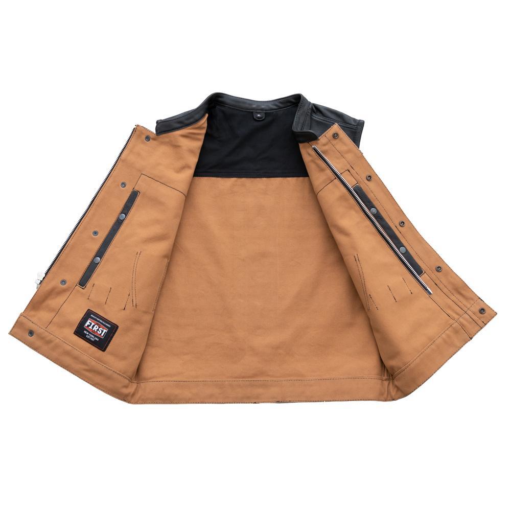 Hunt Club Standard Limited Edition vest made of duck canvas and leather, featuring pockets and concealed carry options.