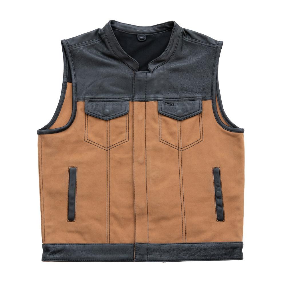 Hunt Club Standard Limited Edition vest made of duck canvas and leather, featuring pockets and concealed carry options.