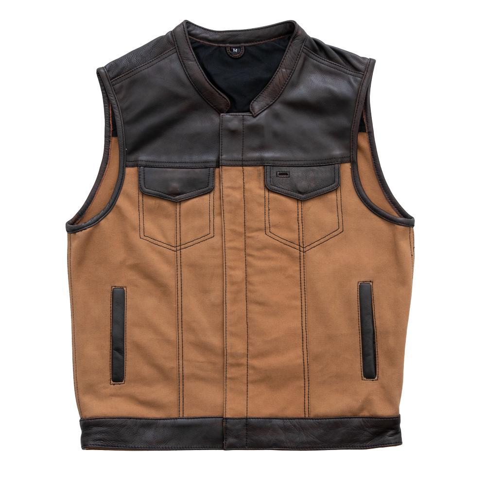 Hunt Club Standard Limited Edition vest made of duck canvas and leather, featuring pockets and concealed carry options.