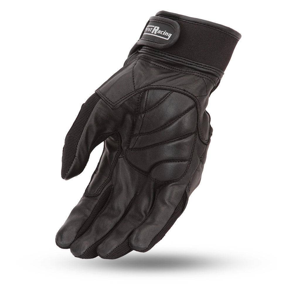 Hurricane Men's Motorcycle Leather Gloves featuring Kevlar knuckles and gel padding for protection and comfort.