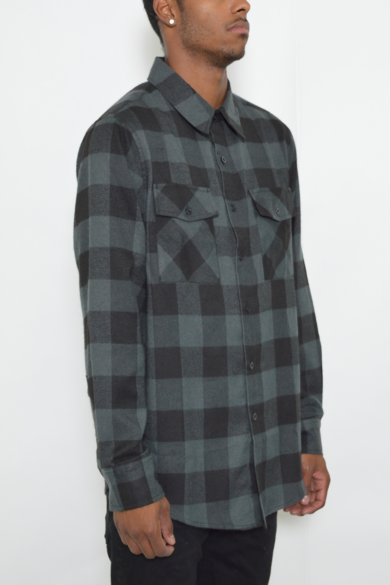 A stylish Long Sleeve Checkered Flannel shirt in various colors, showcasing its checkered pattern and comfortable fit.