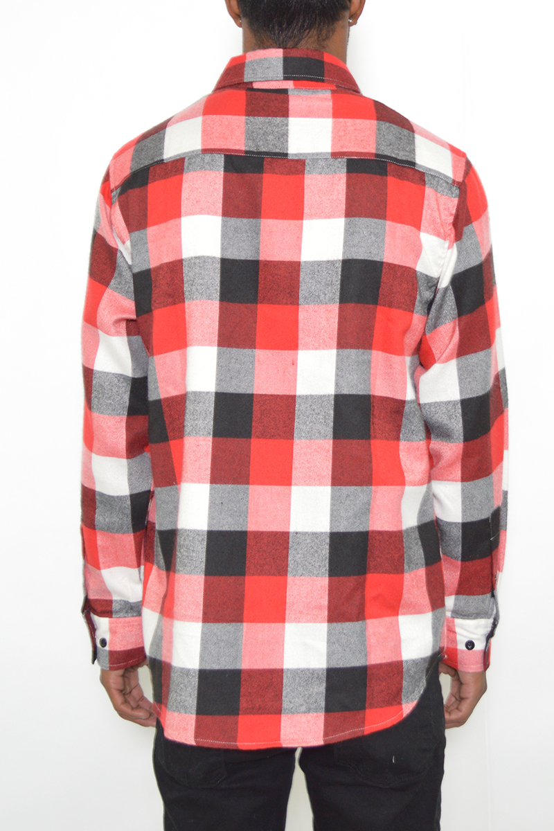 A stylish Long Sleeve Checkered Flannel shirt in vibrant colors, showcasing its checkered pattern and soft fabric.