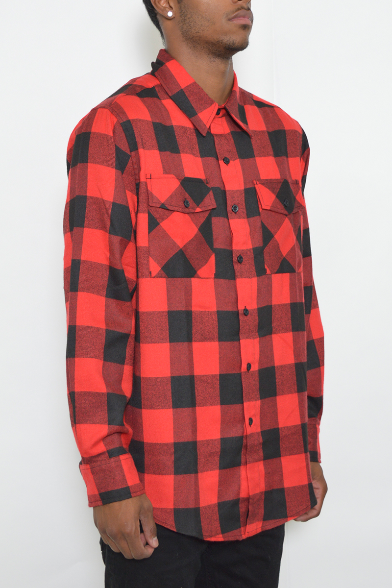 A stylish long sleeve checkered flannel shirt in vibrant colors, perfect for casual wear and layering.