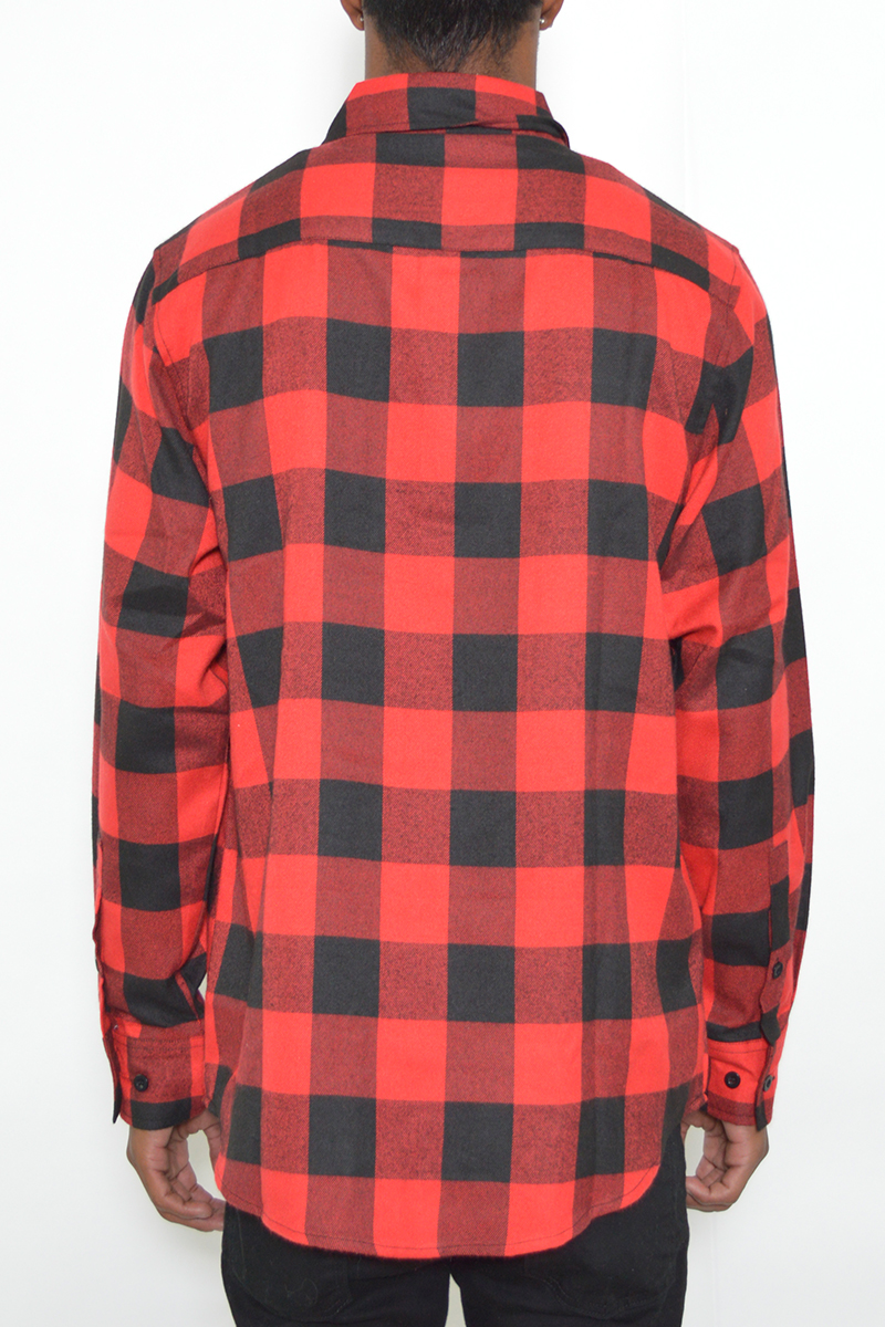 A stylish long sleeve checkered flannel shirt in vibrant colors, perfect for casual wear and layering.