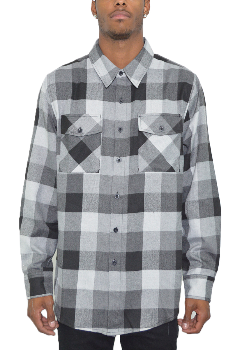 A stylish Long Sleeve Checkered Flannel shirt in vibrant colors, showcasing its checkered pattern and comfortable fit.