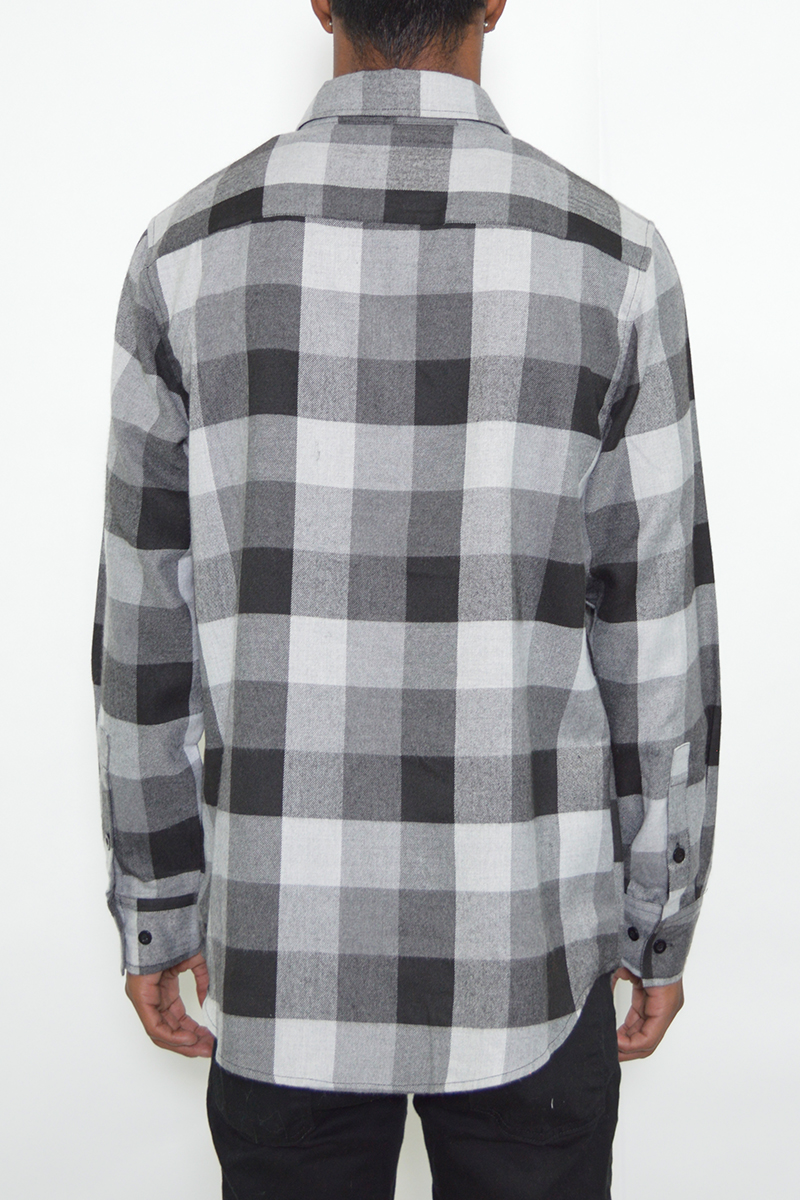 A stylish Long Sleeve Checkered Flannel shirt in vibrant colors, showcasing its checkered pattern and comfortable fit.