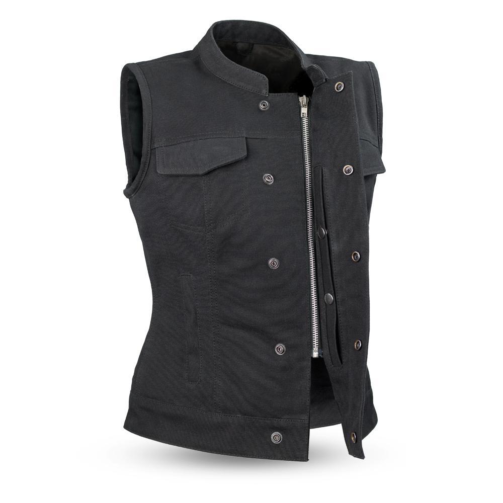 Ludlow Canvas vest featuring heavy-duty fabric, multiple pockets, and concealed carry options.