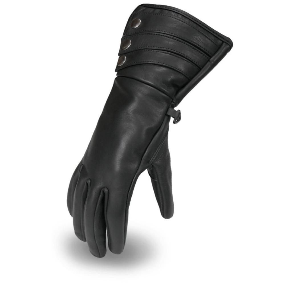 Madame Women's Motorcycle Leather Gloves in premium cowhide with gel palms and insulated lining.