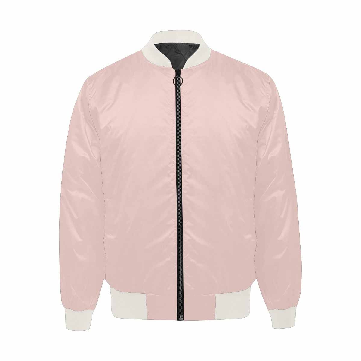 Men's Scallop Seashell Pink Bomber Jacket with quilted lining and zipper closure, featuring a unique seashell print.