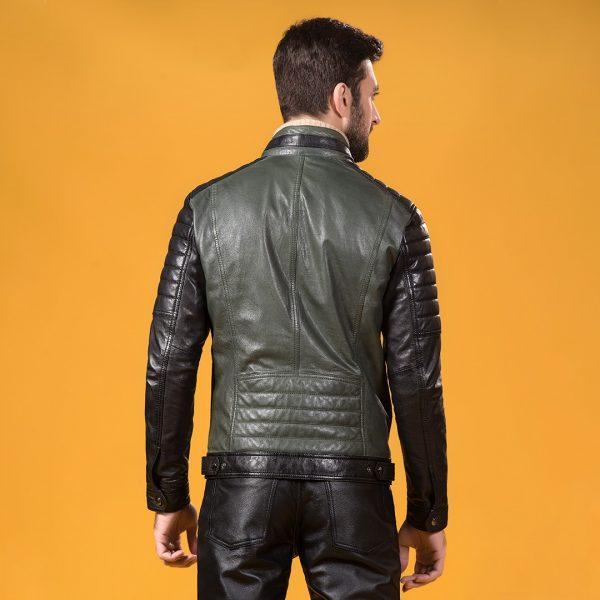 MENS Premium Leather Mukmal Official Jacket made from 100% real sheep leather, featuring a front zip fastener and snap button collar.