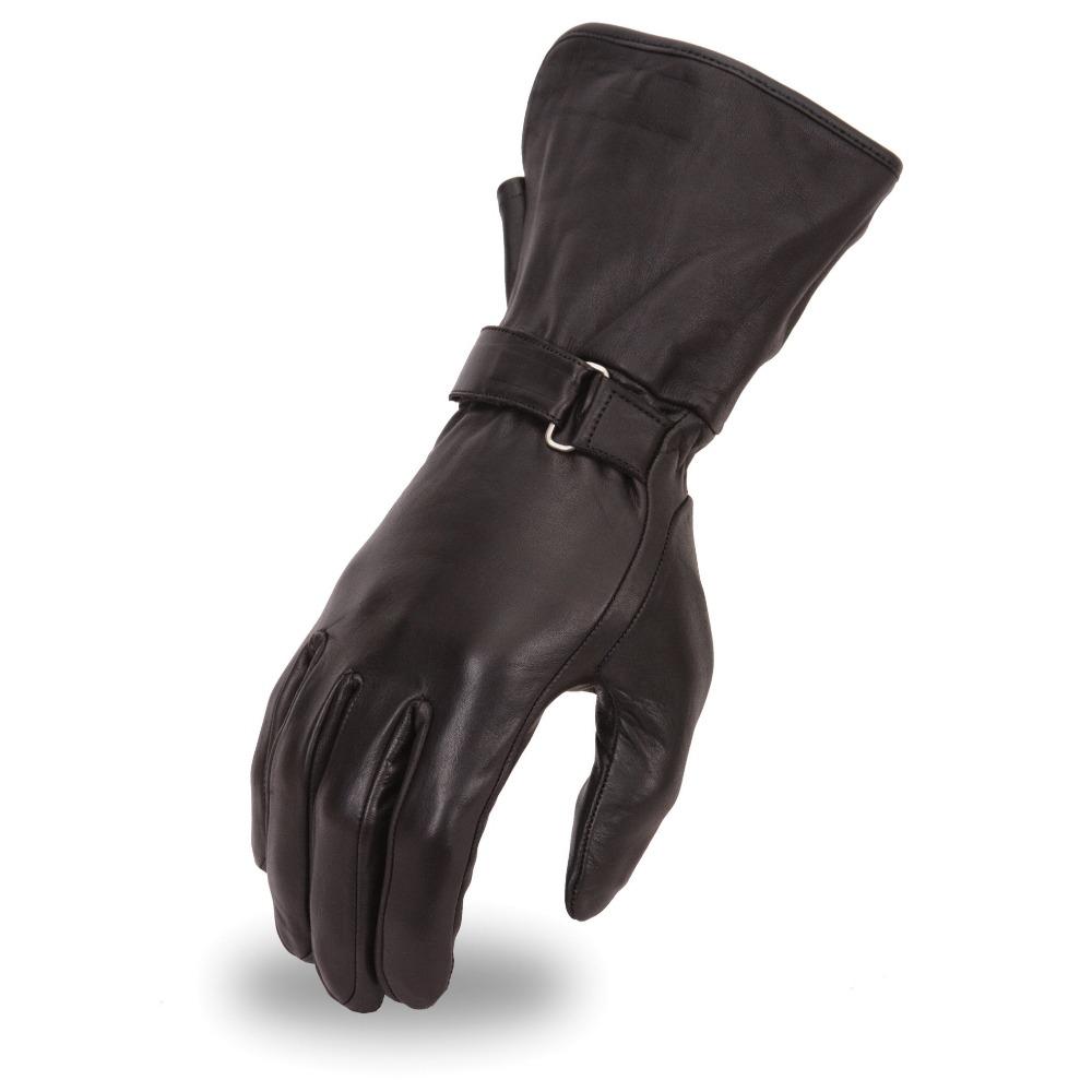 Open Road women's motorcycle leather gloves featuring lightweight design and adjustable wrist strap, perfect for female riders.