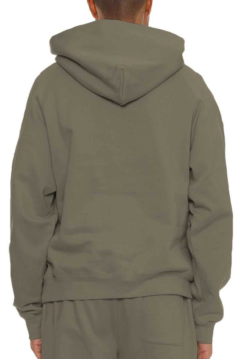 A cozy Pure Cotton Hoodie in a relaxed fit, showcasing its hood, standard pocket, and ribbed cuffs, made from 100% premium cotton.