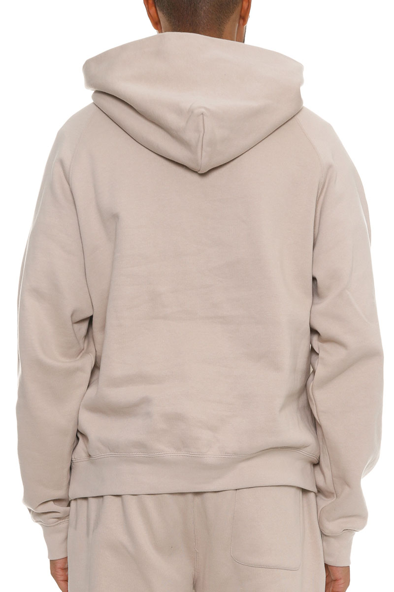 A cozy Pure Cotton Hoodie in a relaxed fit, showcasing its classic hood, standard pocket, and ribbed cuffs, made from 100% premium cotton.