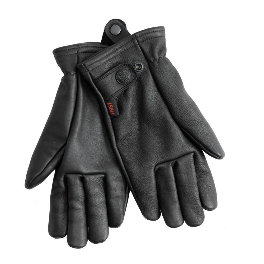 Pursuit Men's Motorcycle Gloves featuring DuPont™ Kevlar™ lined palm, made from deer touched cowhide leather with stylish branded snaps.