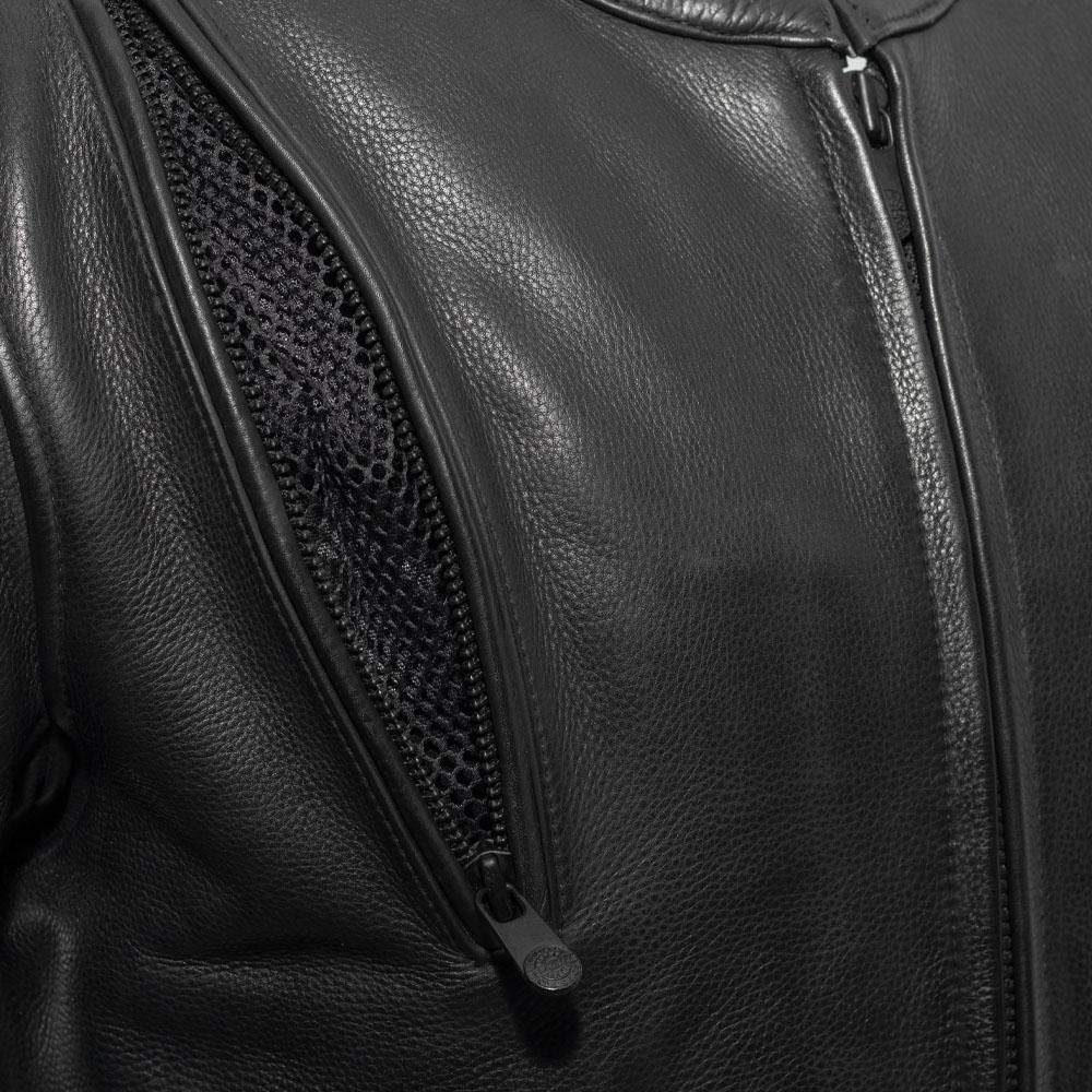 Revolt Men's Motorcycle Leather Jacket made from premium cowhide leather, featuring a stylish scooter design with multiple pockets and ventilation.