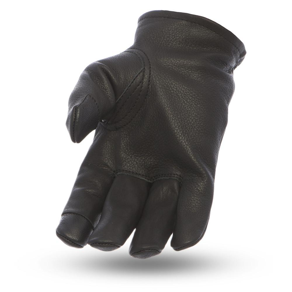 Roper Men's Motorcycle Leather Gloves showcasing classic unlined design and touch tech fingers for device use.