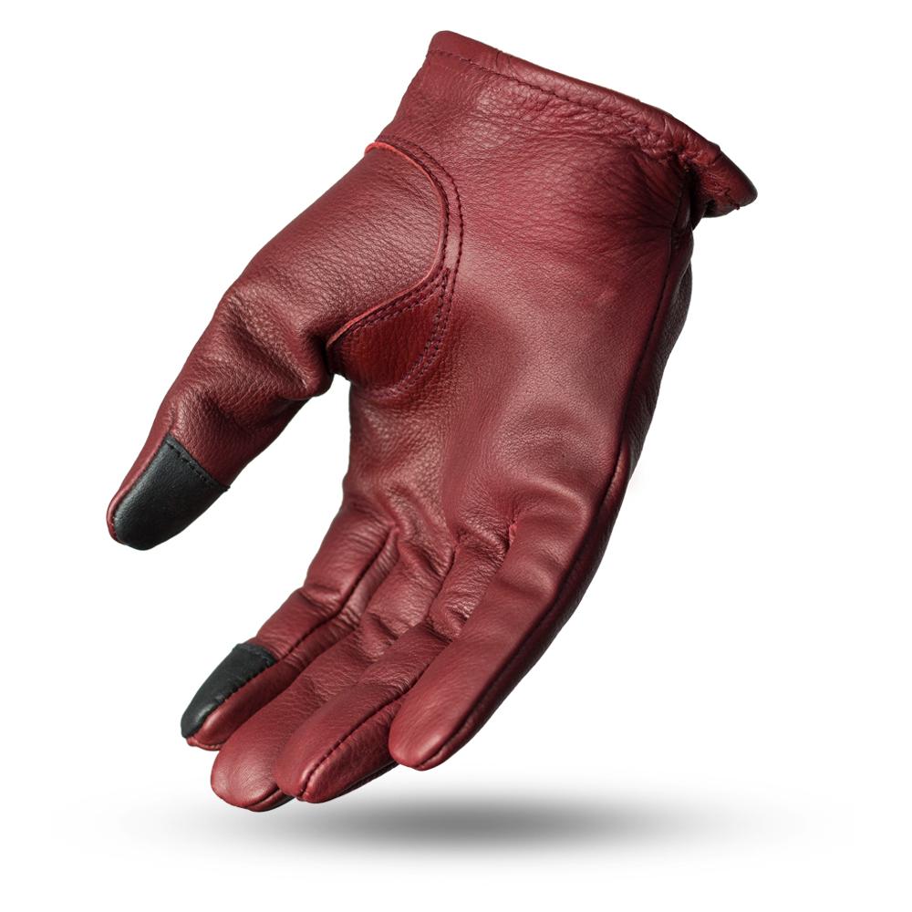 Roper Men's Motorcycle Leather Gloves showcasing classic unlined design and touch tech fingers for device use.