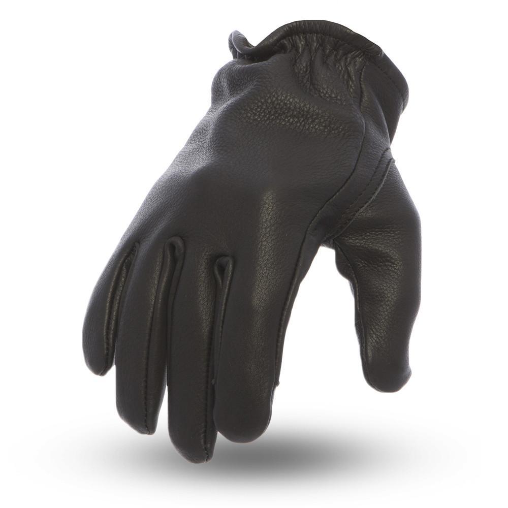 Roper Men's Motorcycle Leather Gloves showcasing classic unlined design and touch tech fingers.