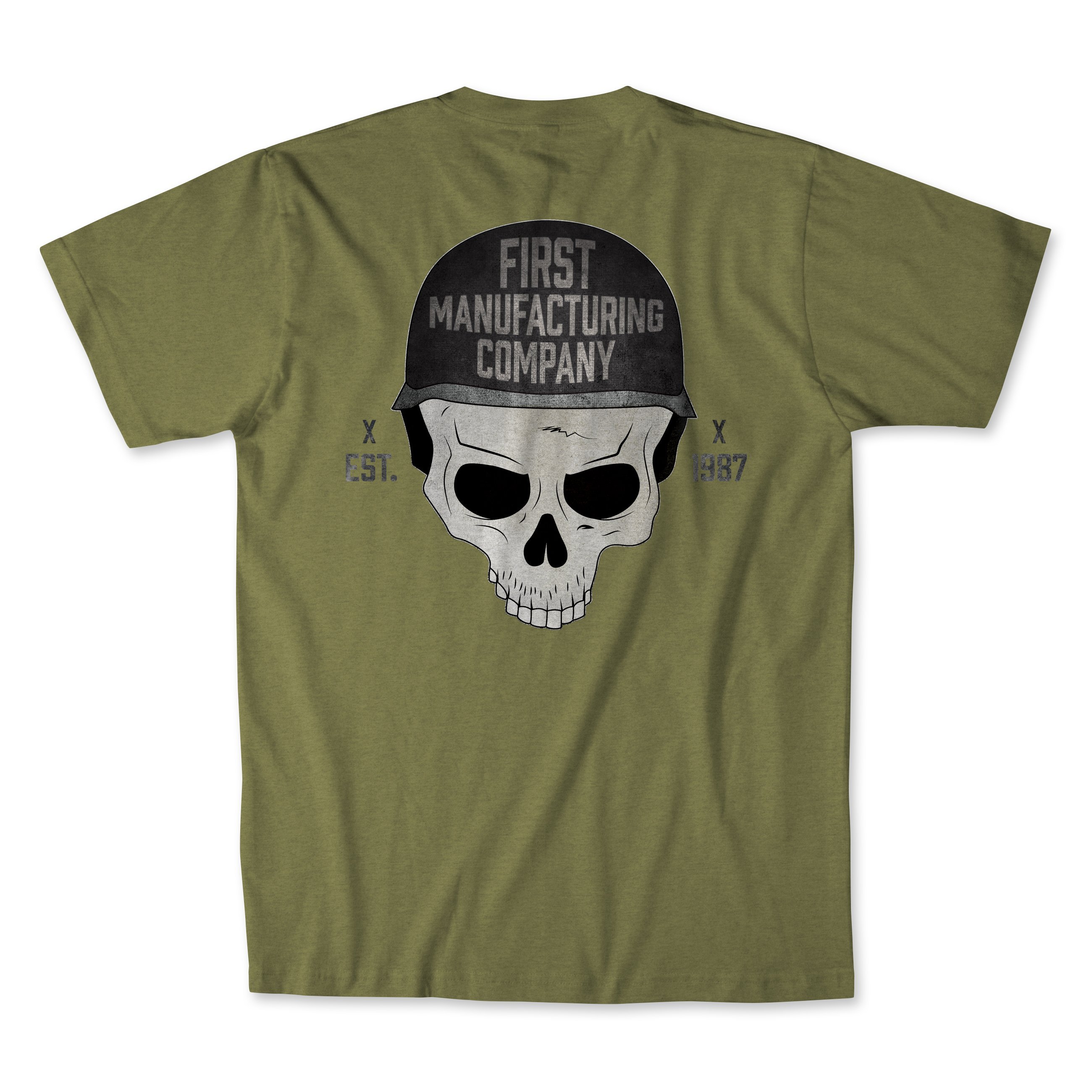 Skully T-Shirt in various colors, showcasing its athletic fit and fabric texture.