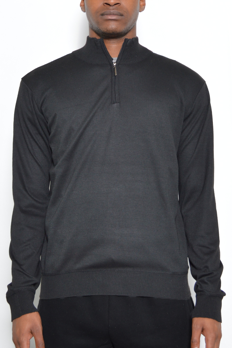 Solid Quarter Zip Sweater NR2010 in a stylish design, made from 100% polyester, featuring a quarter zip closure and regular fit.