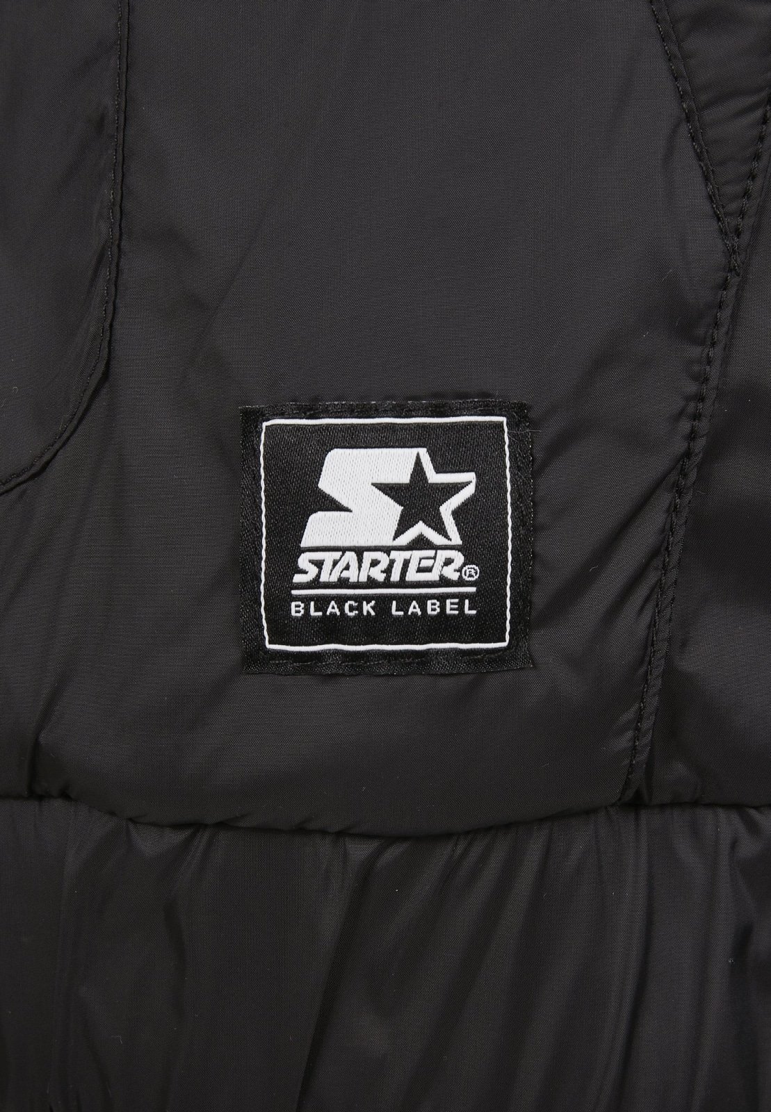 Men's Starter Logo Windbreaker featuring a stand-up collar, kangaroo pocket, and embroidered logos, designed for comfort and style.