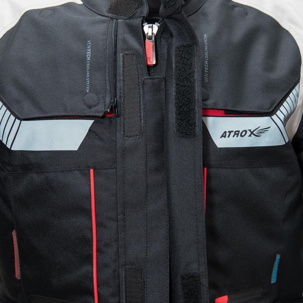 Textile Long Touring Jacket featuring waterproof fabric, reflective elements, and adjustable fit for bikers.