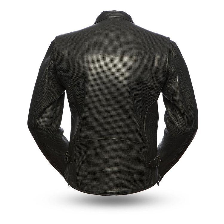 Turbine Men's Motorcycle Perforated Leather Jacket showcasing its stylish design and perforated leather for ventilation.