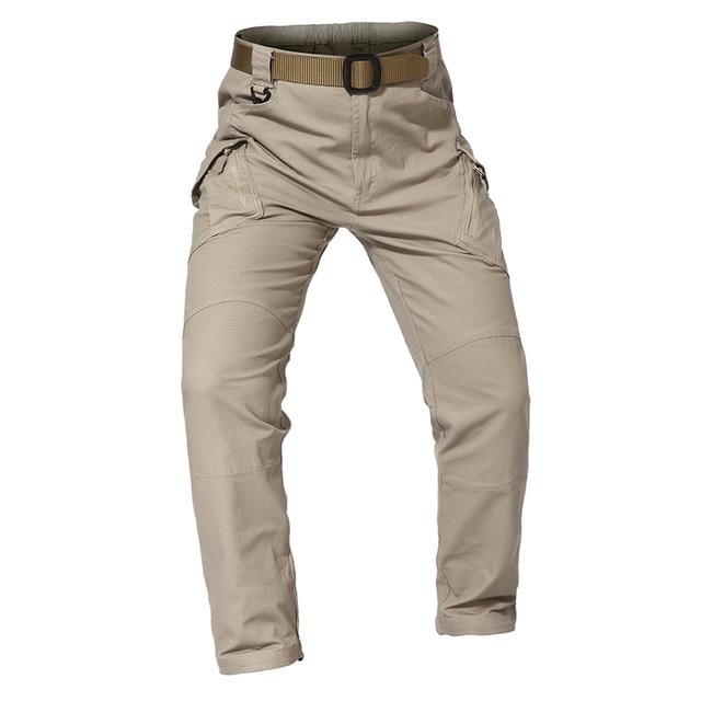 SONDR Tactical Cargo Pants in a stylish safari design, featuring multiple pockets and a zipper fly closure, made from durable cotton and polyester blend.