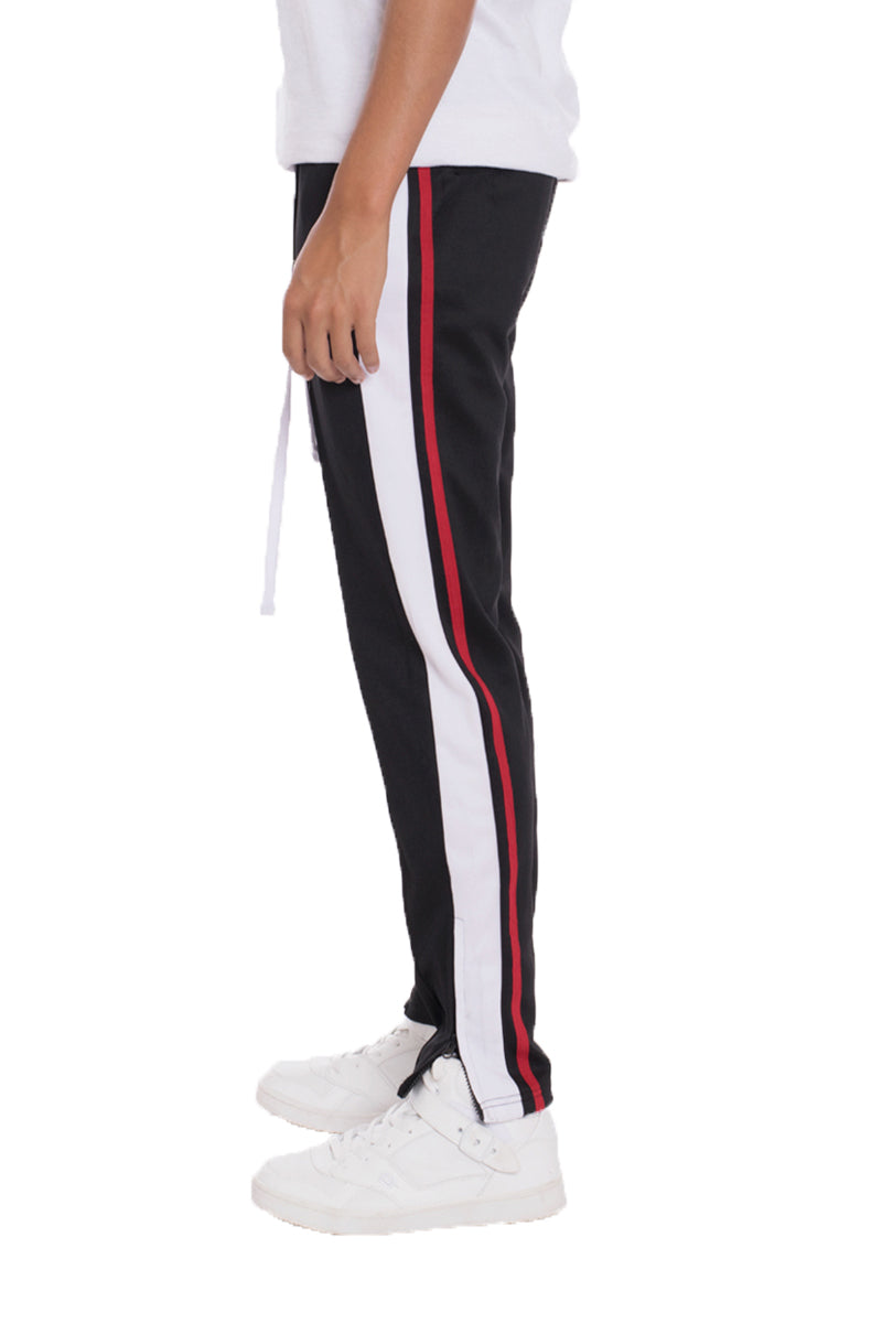 A pair of stylish Tricot Sweat Pants in a regular fit, featuring standard front and back pockets, and a hidden ankle zipper for added convenience.