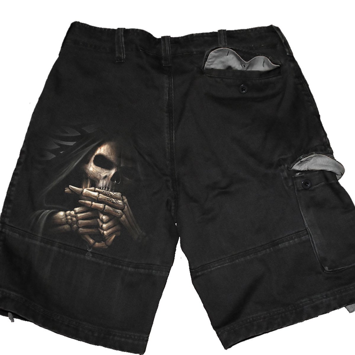 Main BONE FINGER - Vintage Cargo Shorts Black image