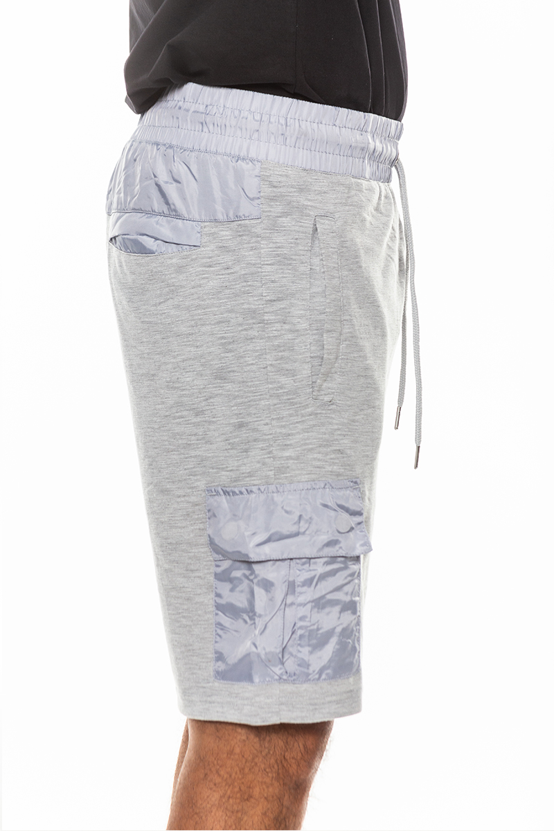 Light Weight Slub Shorts featuring an elastic waist and drawstring, made from 80% cotton and 20% spandex, with a single back pocket.