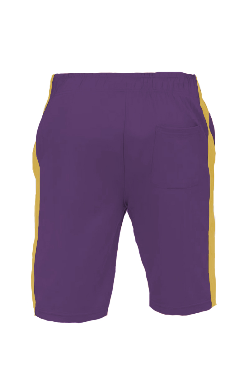 A pair of stylish Single Stripe Shorts featuring an elastic waist and drawstring, perfect for casual wear.