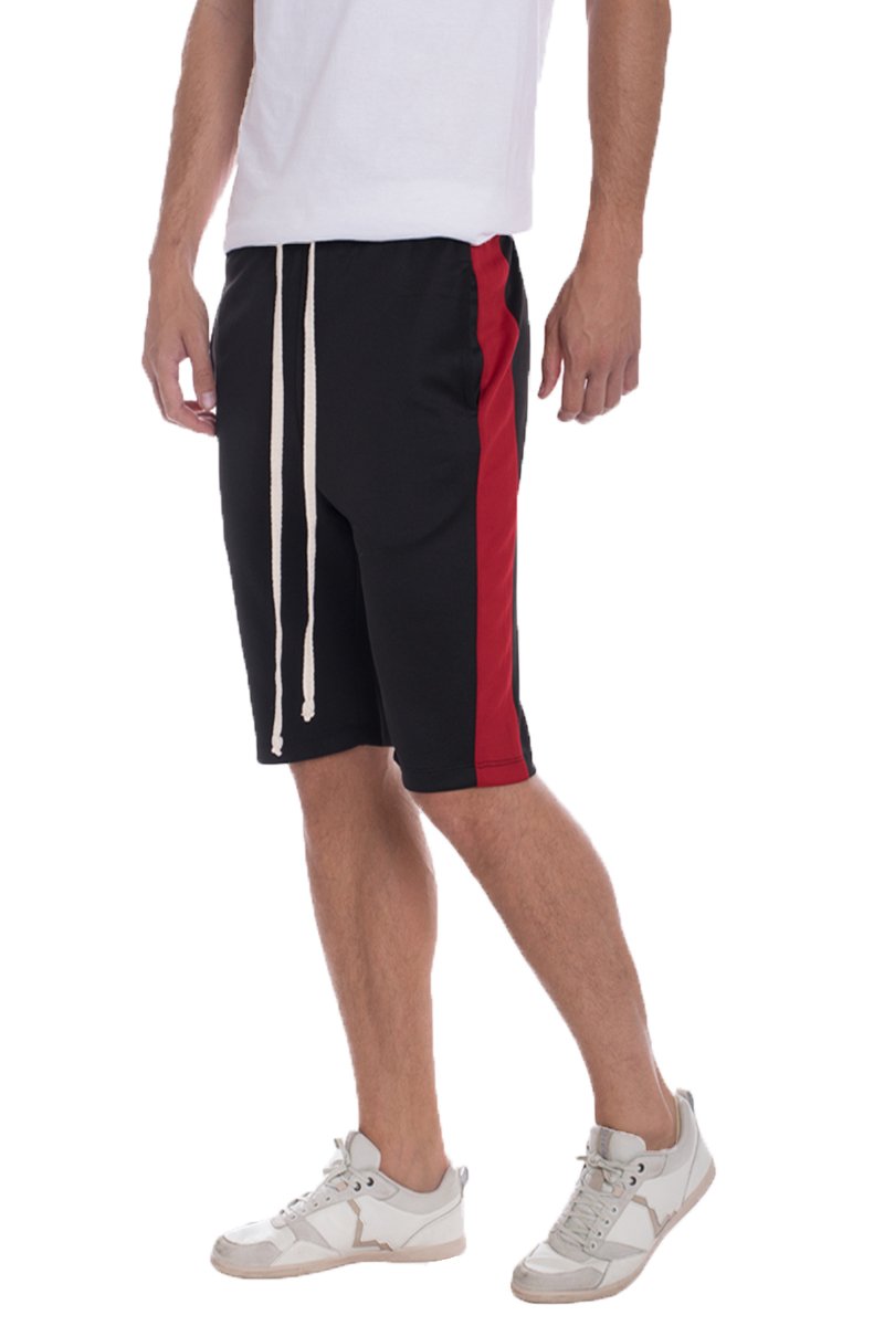 A pair of stylish Single Stripe Shorts featuring an elastic waist and drawstring, perfect for casual wear.