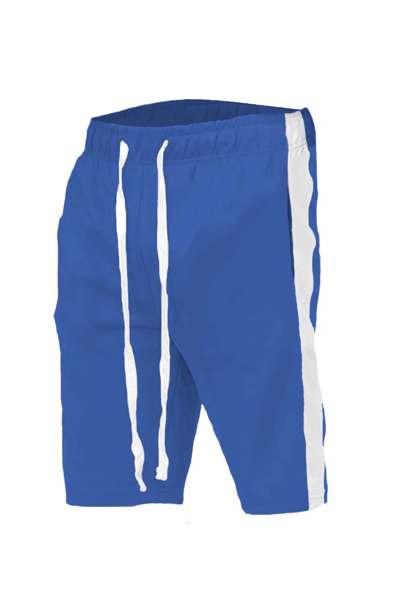 A pair of stylish Single Stripe Shorts featuring an elastic waist and drawstring, designed for comfort and casual wear.