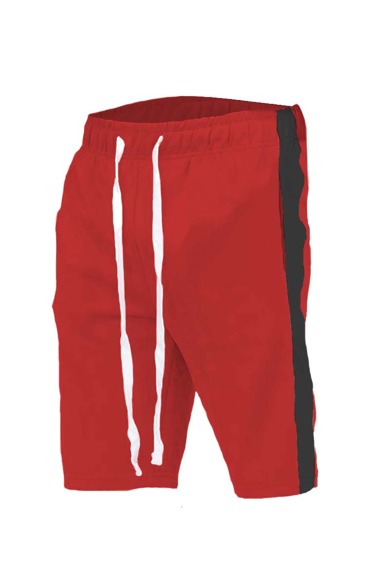 A pair of stylish Single Stripe Shorts featuring an elastic waist and drawstring, designed for comfort and casual wear.