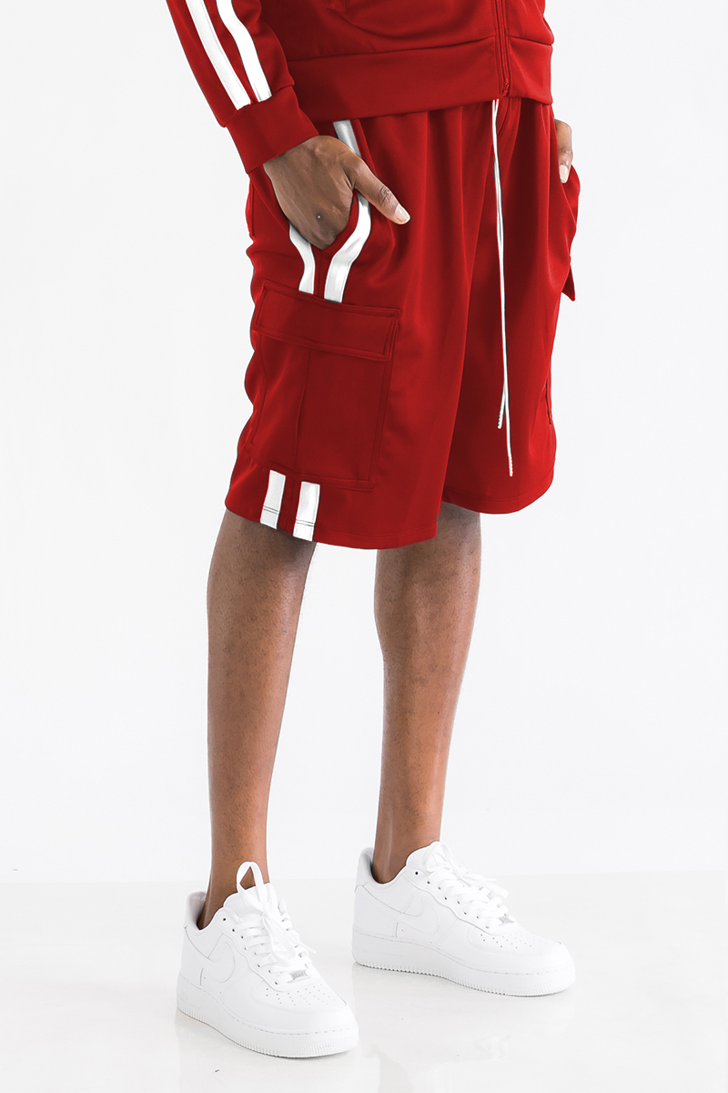 Main TWO STRIPE CARGO POCKET TRACK SHORTS image