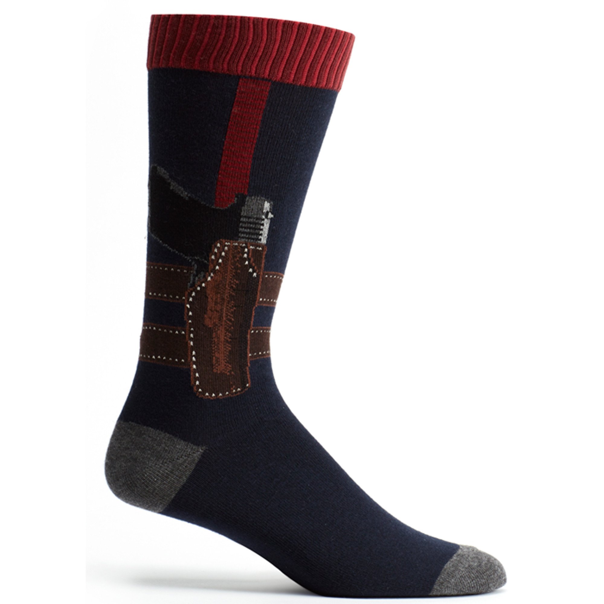 Sock with gun and holster design.