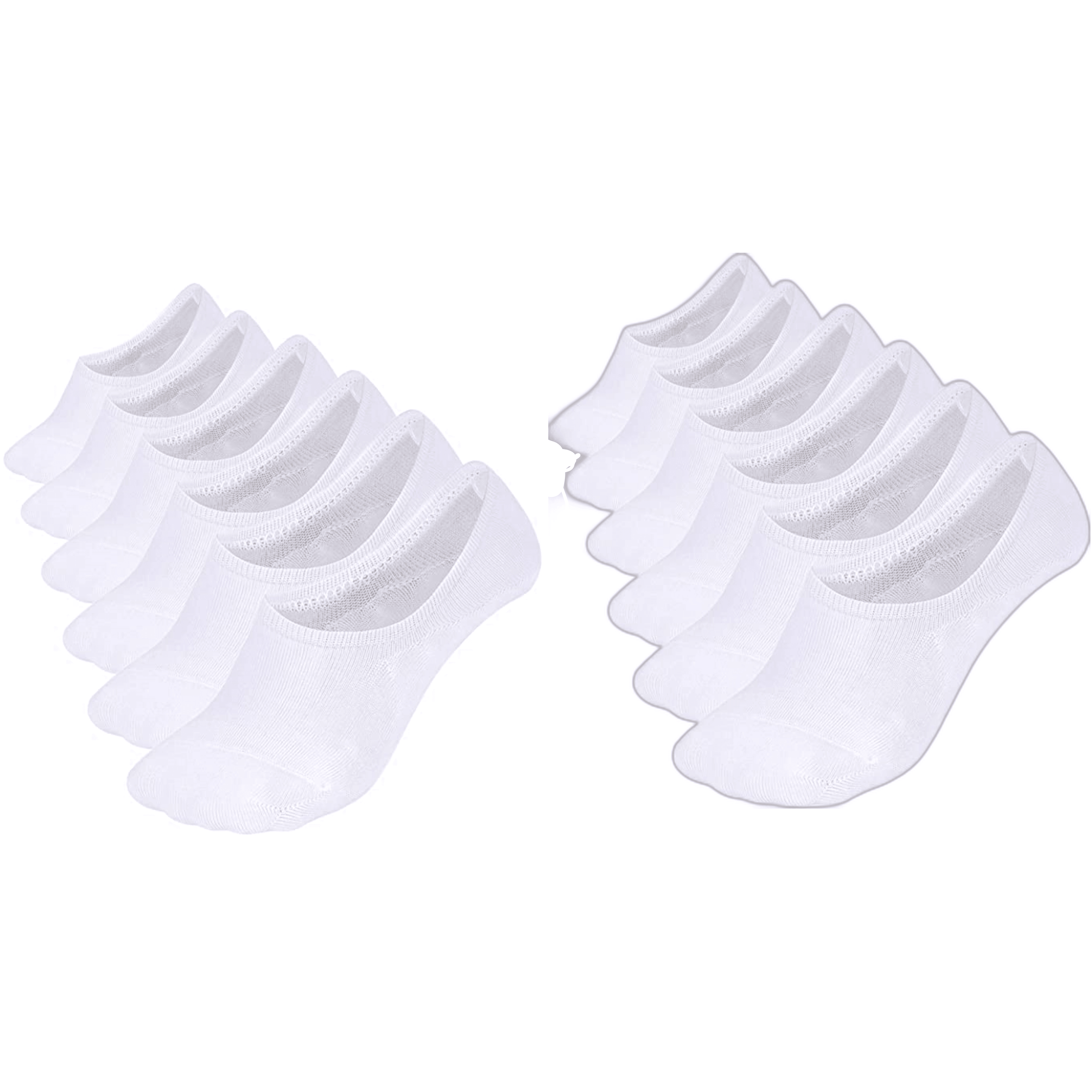 Comfort Rich Men's No Show Socks in black and white, featuring a breathable cotton blend, designed for sizes 10-13.