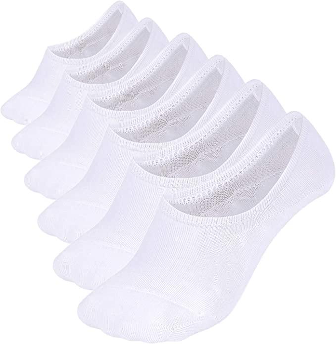 Comfort Rich Men's No Show Socks in black and white, featuring a breathable cotton blend, designed for sizes 10-13.