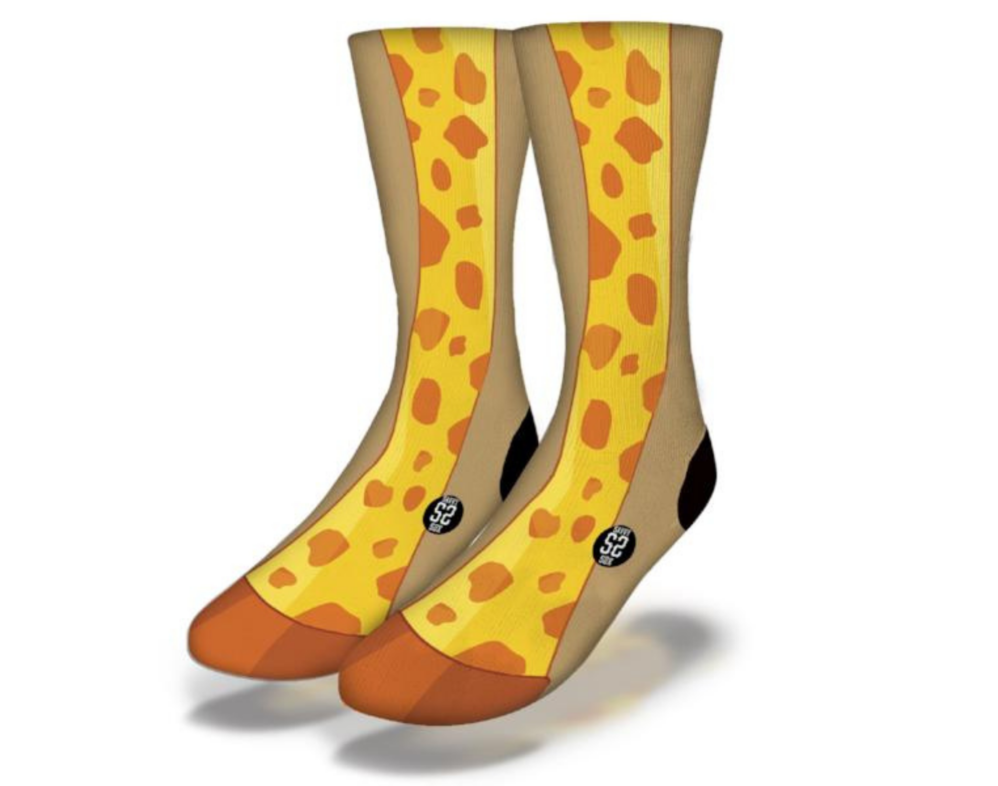 A pair of CRAZY GIRAFFE LEGS Funny Animal Socks featuring a whimsical giraffe leg design, perfect for animal lovers and fun occasions.