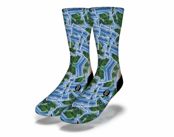 DIMEBAG STASH Funny Weed Socks featuring vibrant marijuana pot leaf design, perfect for stoners and gag gifts.